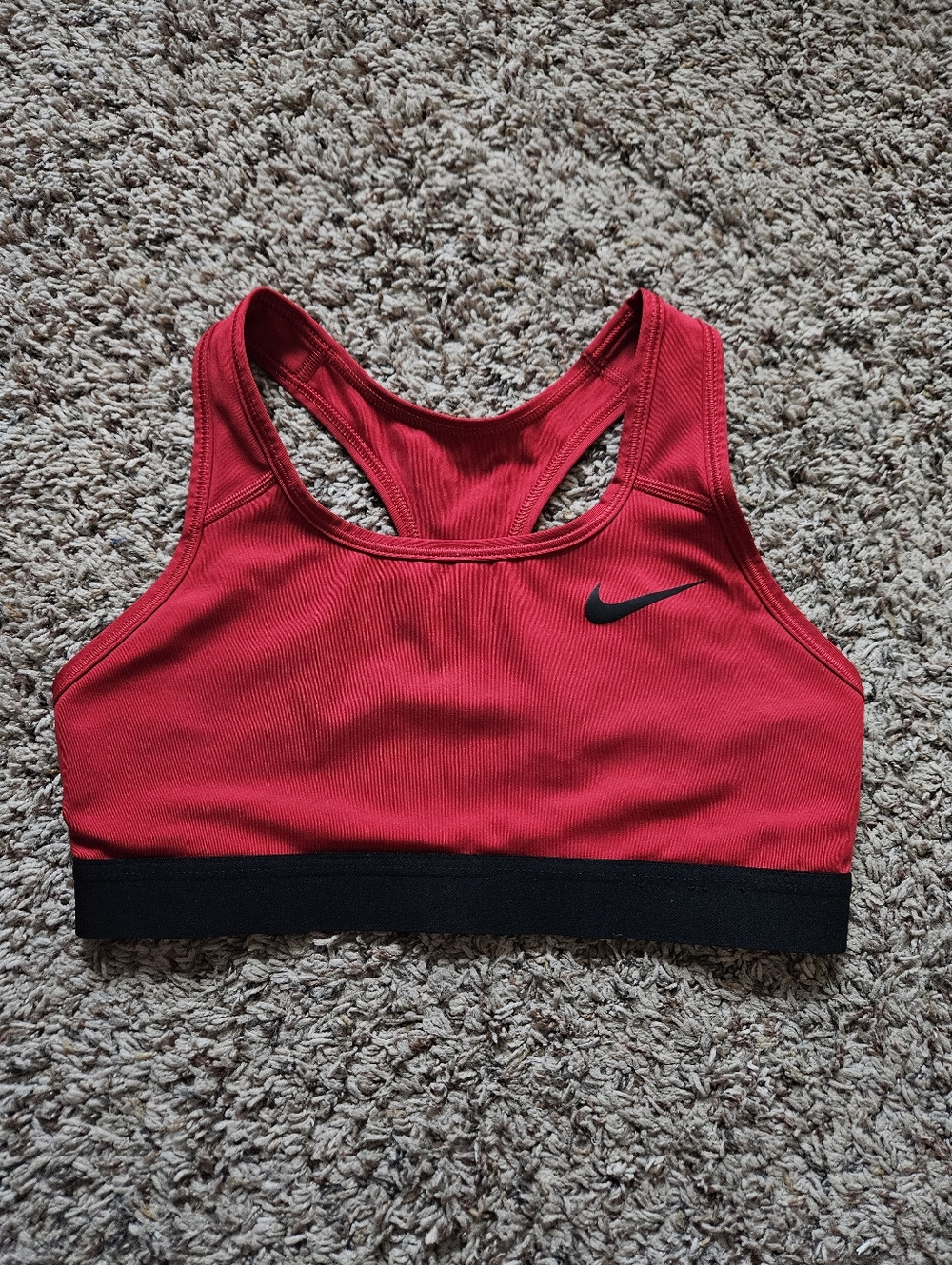 Nike Dri Fit Womens Sports Bra Medium Support Non Padded Gym Red | Small
